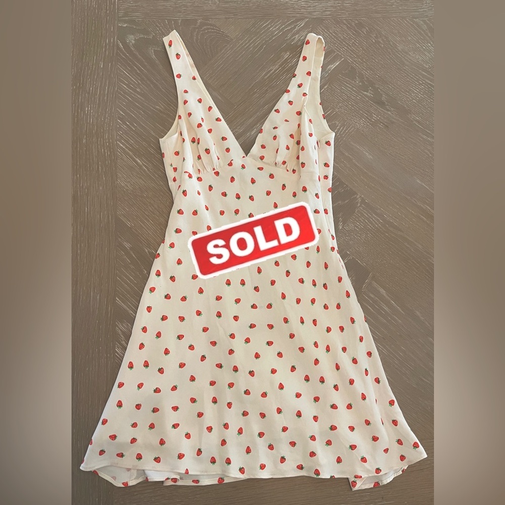 Zara Cream Strawberry Dress